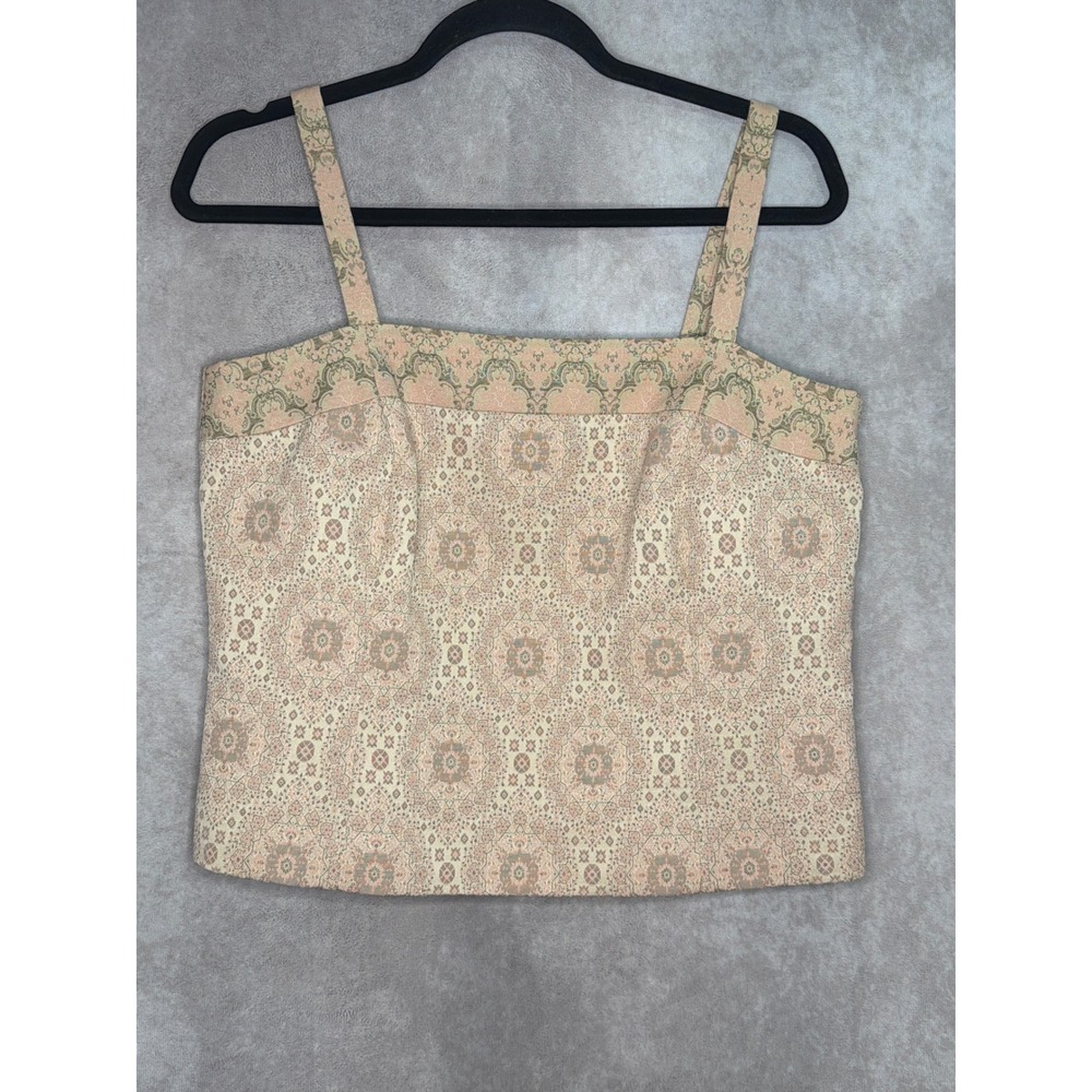VTG 90's‎ Doncaster Floral Jaquard Camisole Top Sleeveless Mauve Beige Size 10